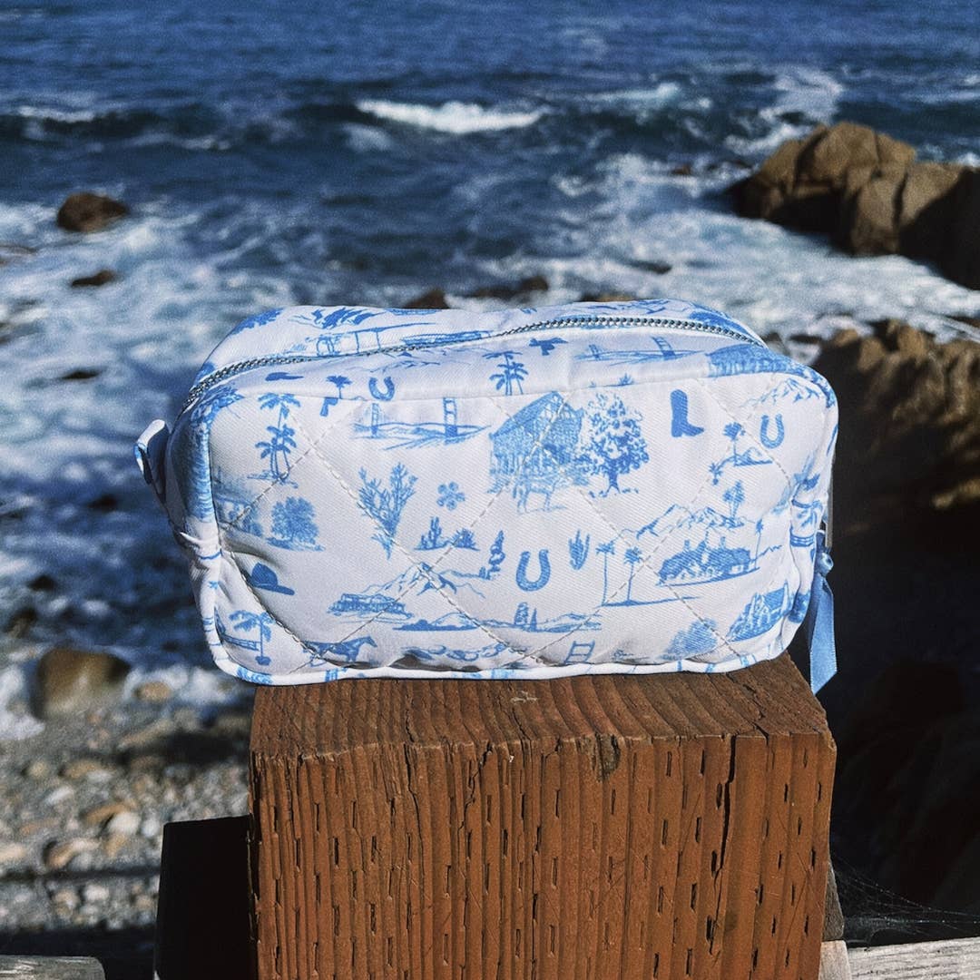 Western Toile Cosmetic Travel Bag