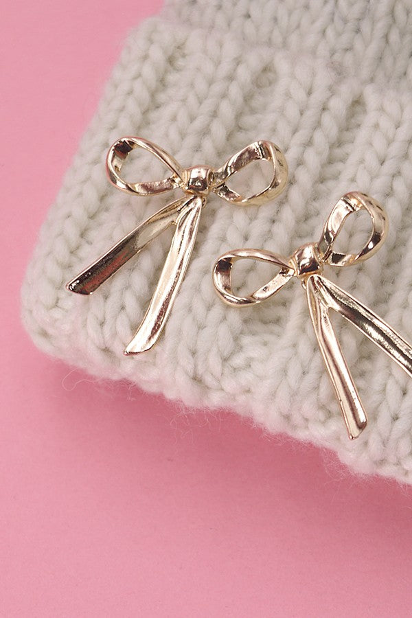 Movable Bow Stud Earrings