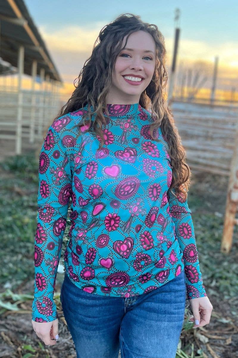 Navajo City Mesh Top: M