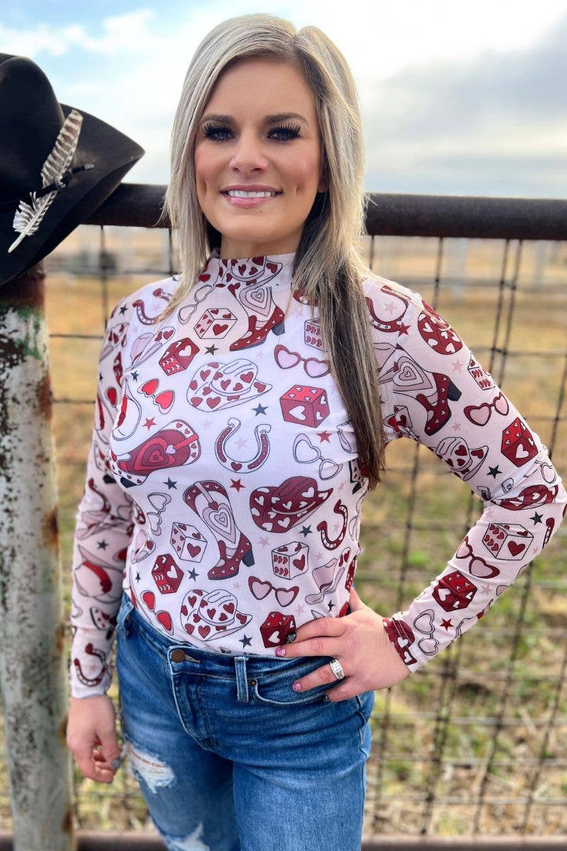 Howdy Pretty Girl Mesh Top: S