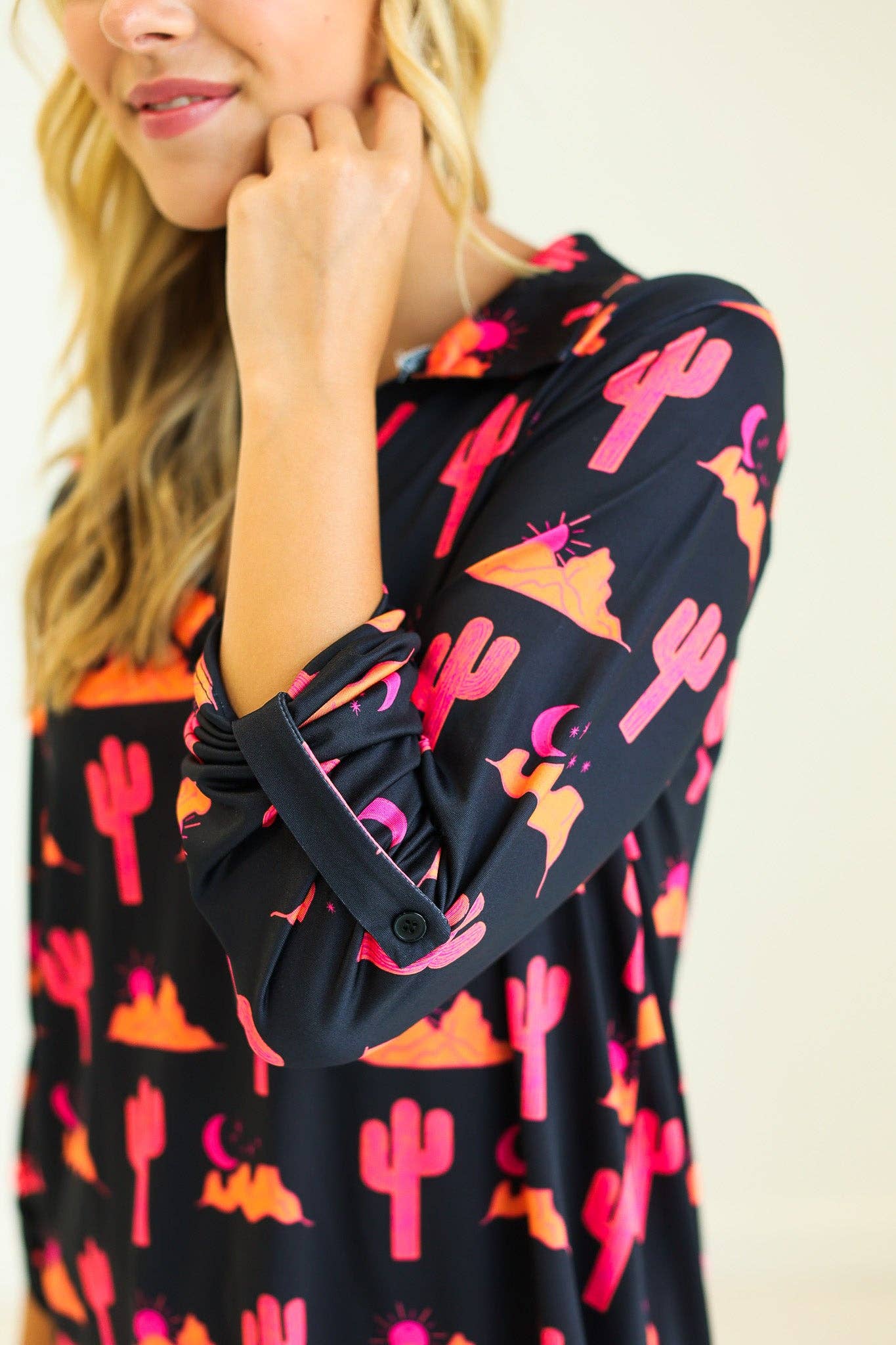 Gemma V-Neck Top, Desert Sunset: Multi / S