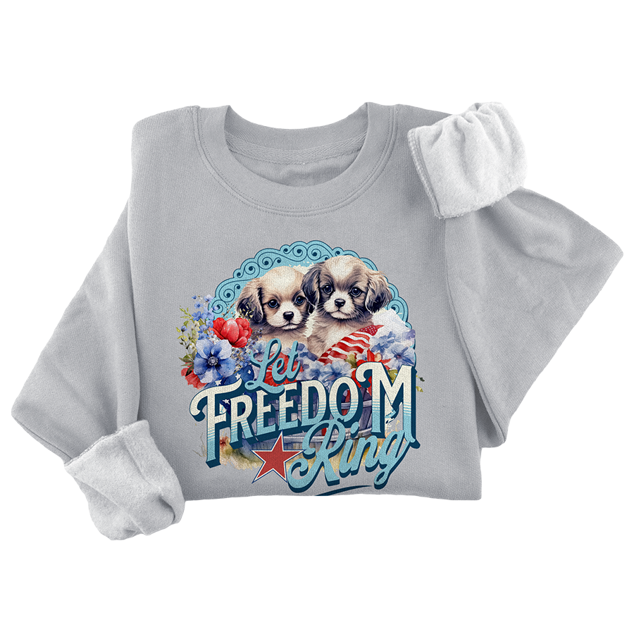Let Freedom Ring Crewneck - 3451: Heather Grey / L
