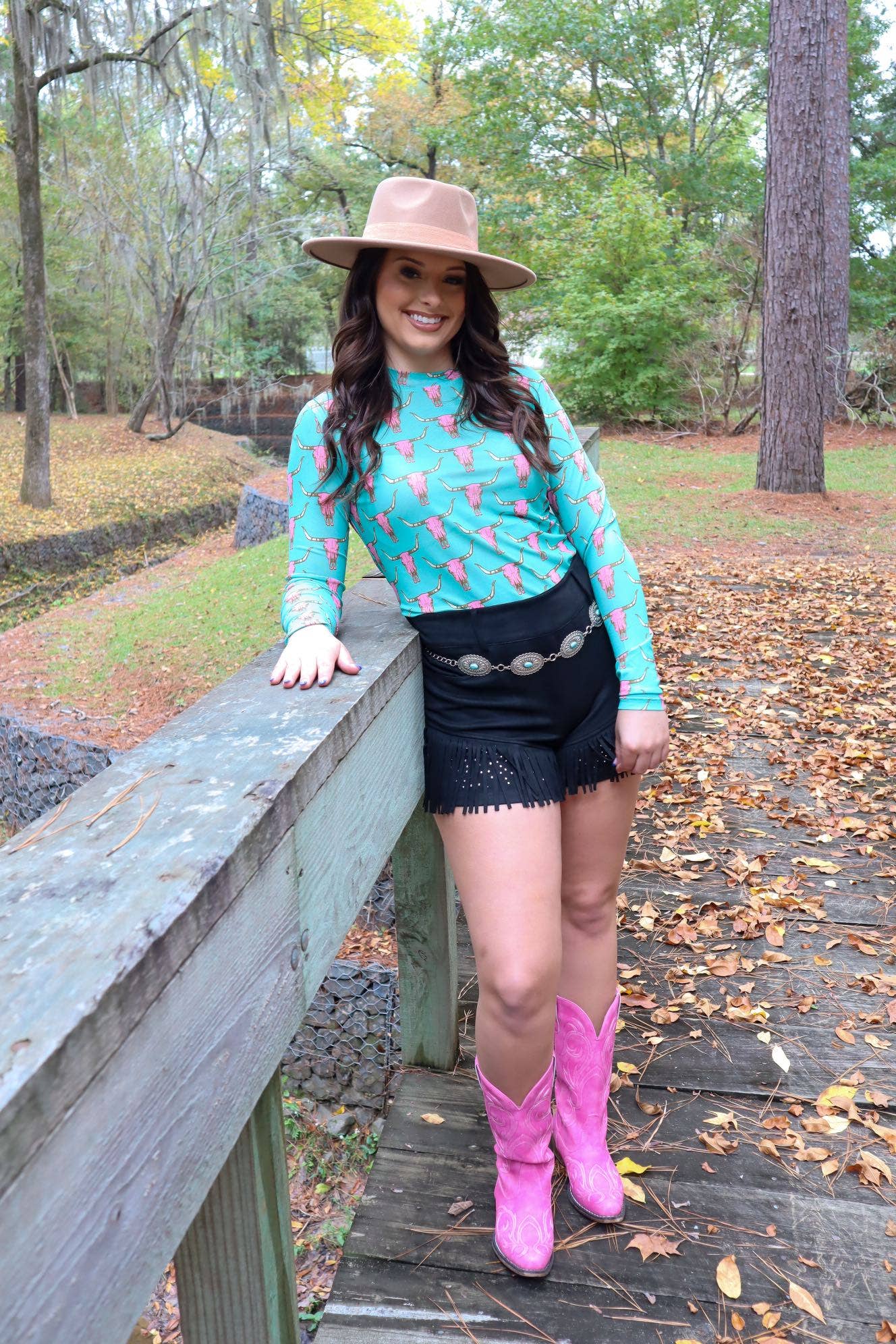 Cute Heifer Long Sleeve Mesh Top - Skull - MK165: Cow Skull / S