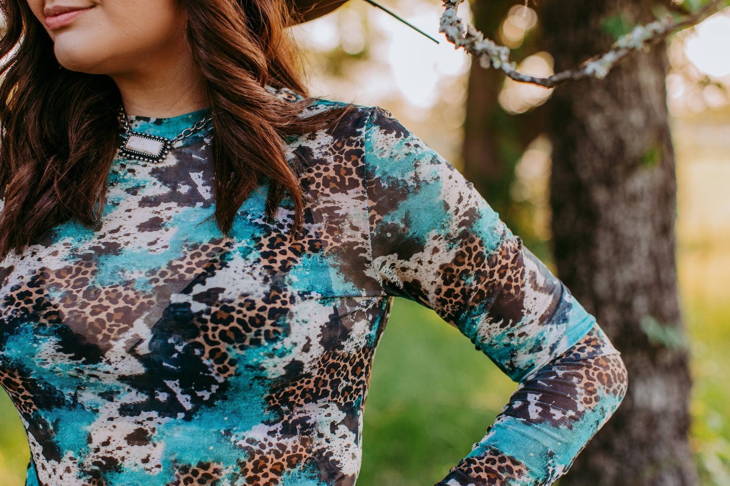 MK466 Mix Print LS Mesh Top: Mixed / 1XL