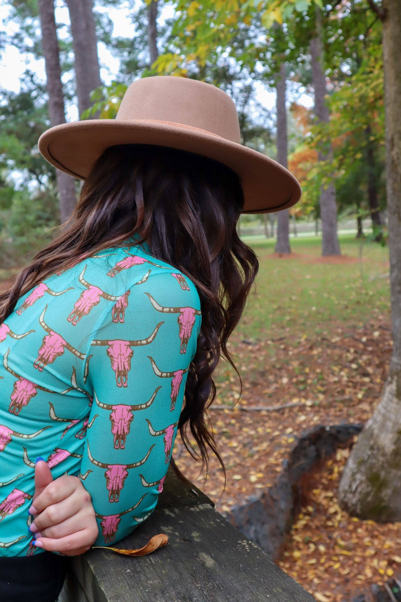 Cute Heifer Long Sleeve Mesh Top - Skull - MK165: Cow Skull / S