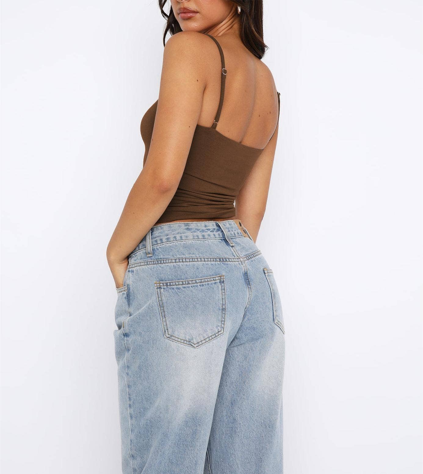 Sexy Slim Top Camisole Inner Bottom Tank Top: Coffee / M