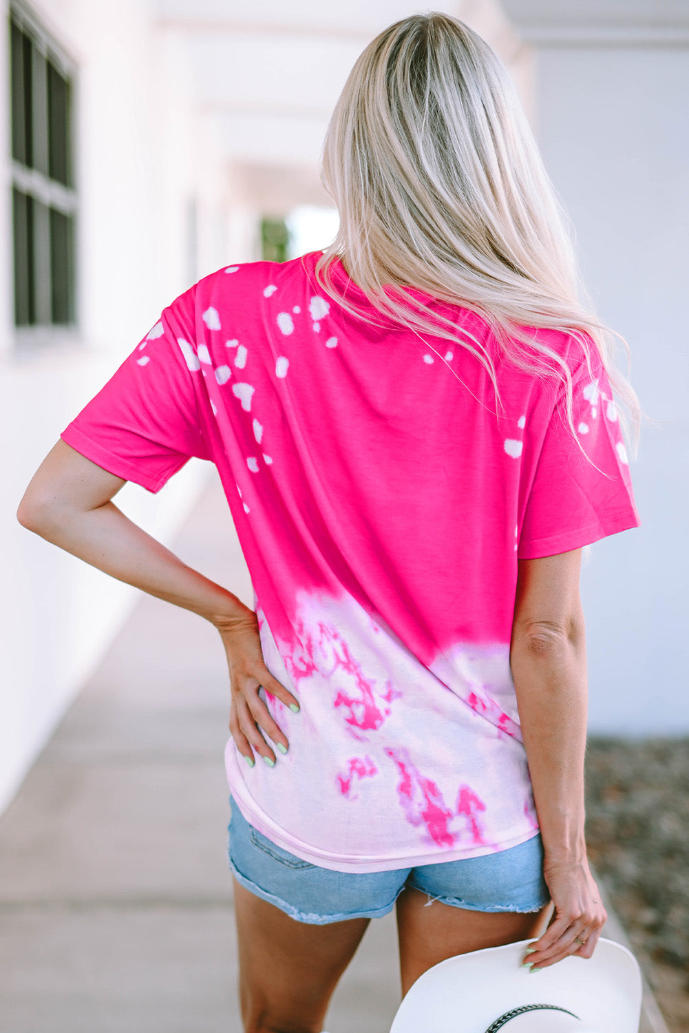 Hyper Pink Desert Vibes Skull Graphic Print Tee