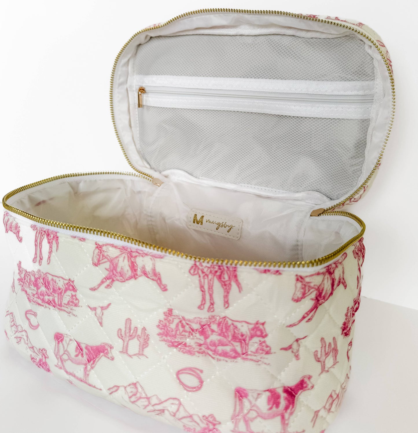 Vintage Cowgirl Pattern Cosmetic Bag