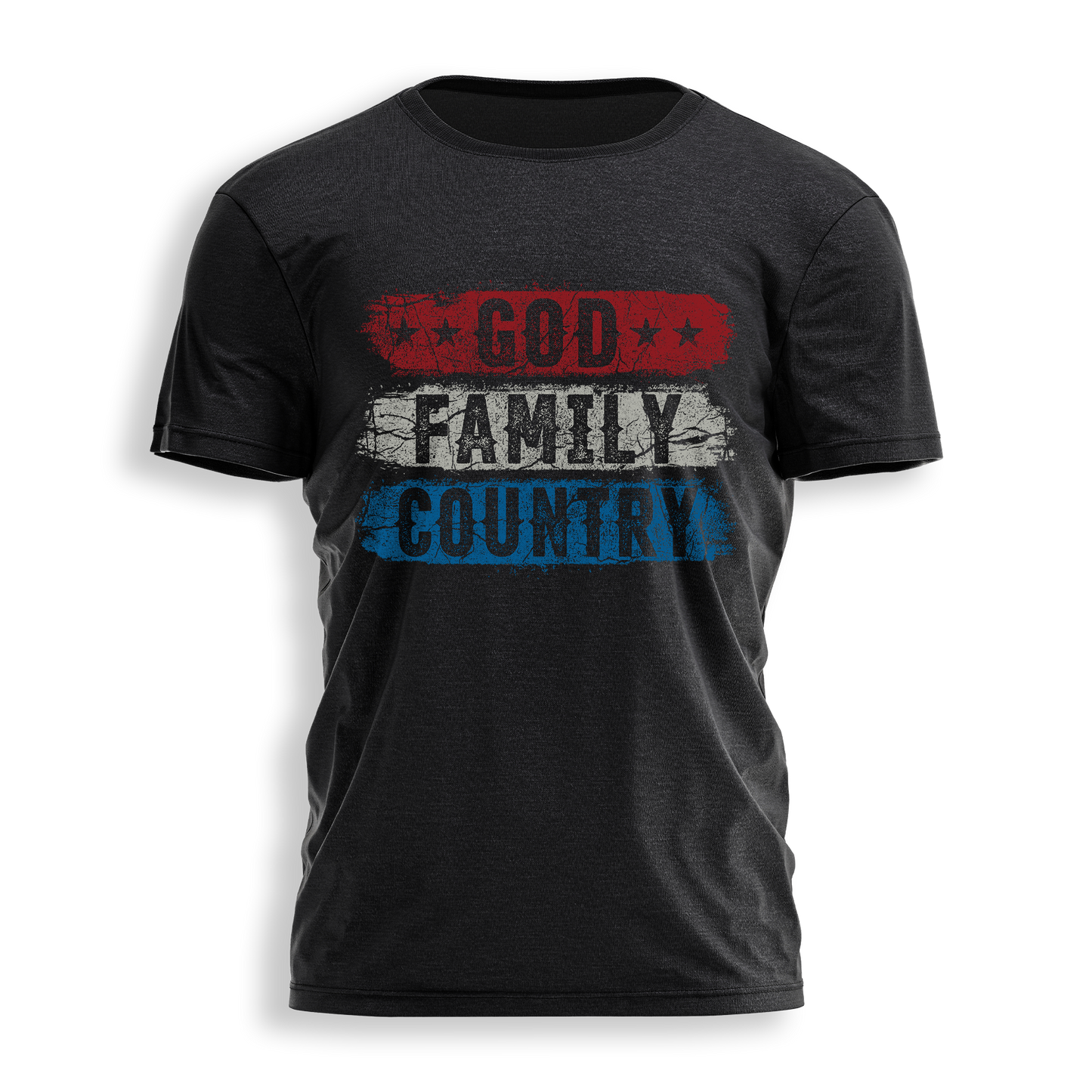 GOD, FAMILY, COUNTRY Tee: Black / M