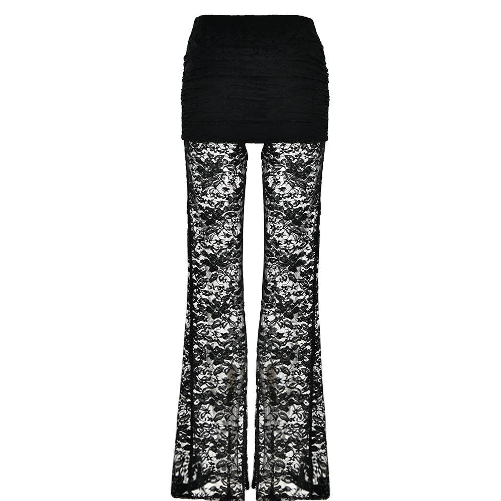Sexy Lace Flared Pants