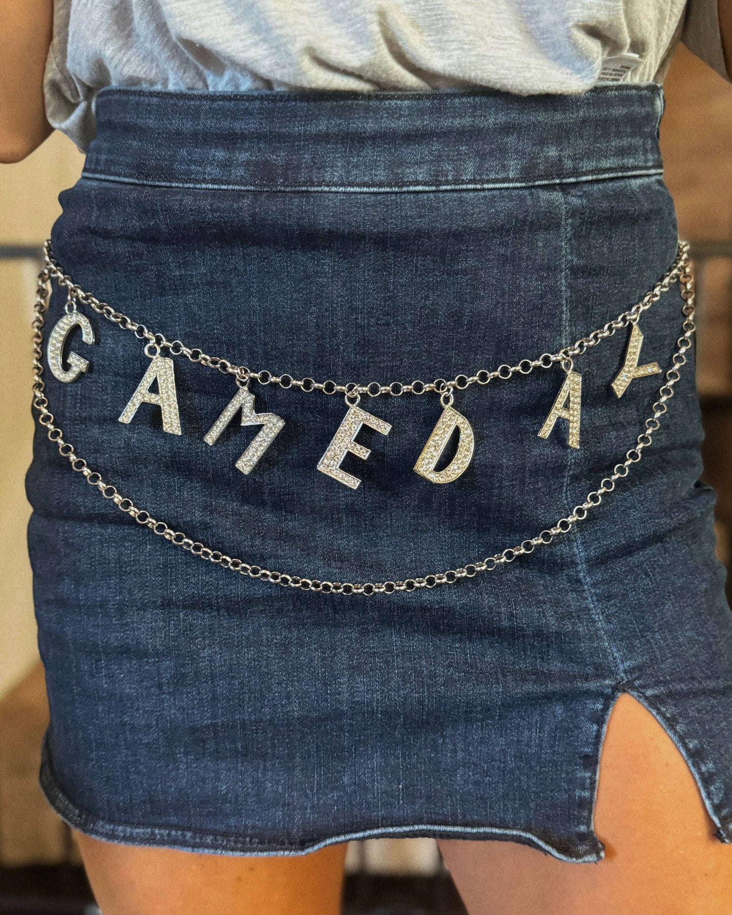 Rhinestone Chain Belt: COWBOYS
