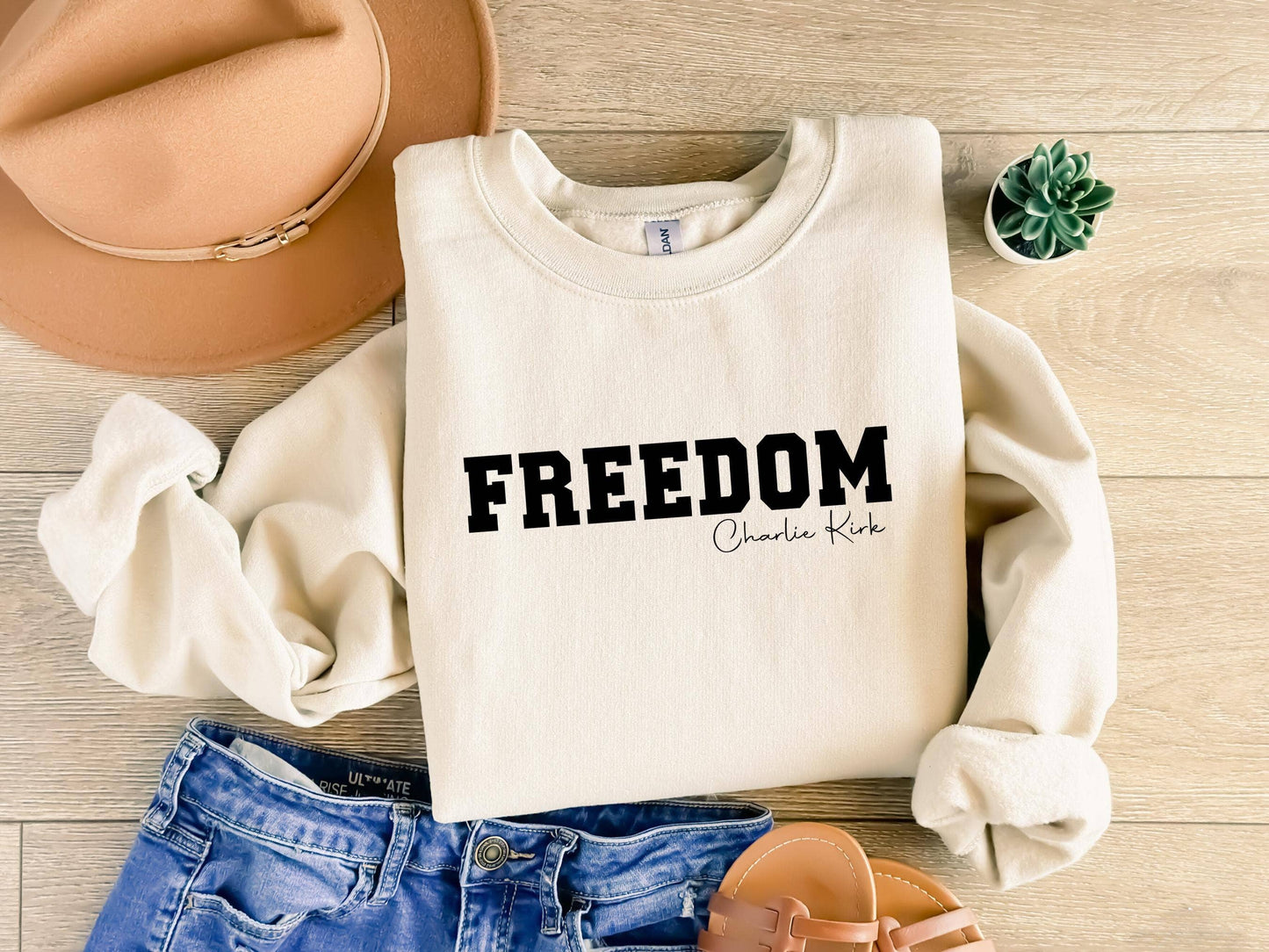 Charlie Kirk Freedom Shirt, Freedom Charlie Kirk Sweatshirt : Custom Color / L / T-Shirt