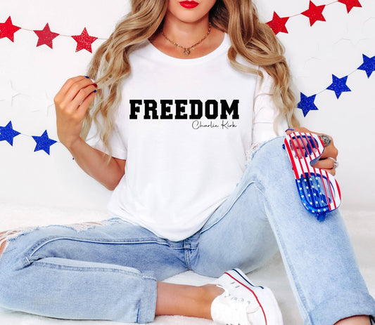 Charlie Kirk Freedom Shirt, Freedom Charlie Kirk Sweatshirt : Custom Color / XL / T-Shirt