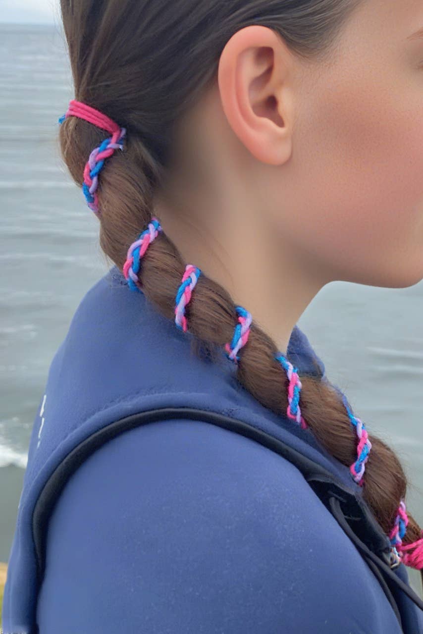 Active Braided Hair Wraps - Spiral Elastic Ponytail Tie: Dopamine Explosion