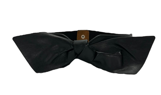 LEATHER BOW ELASTIC CINCH WAIST BELT