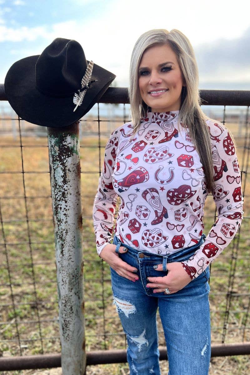 Howdy Pretty Girl Mesh Top: S