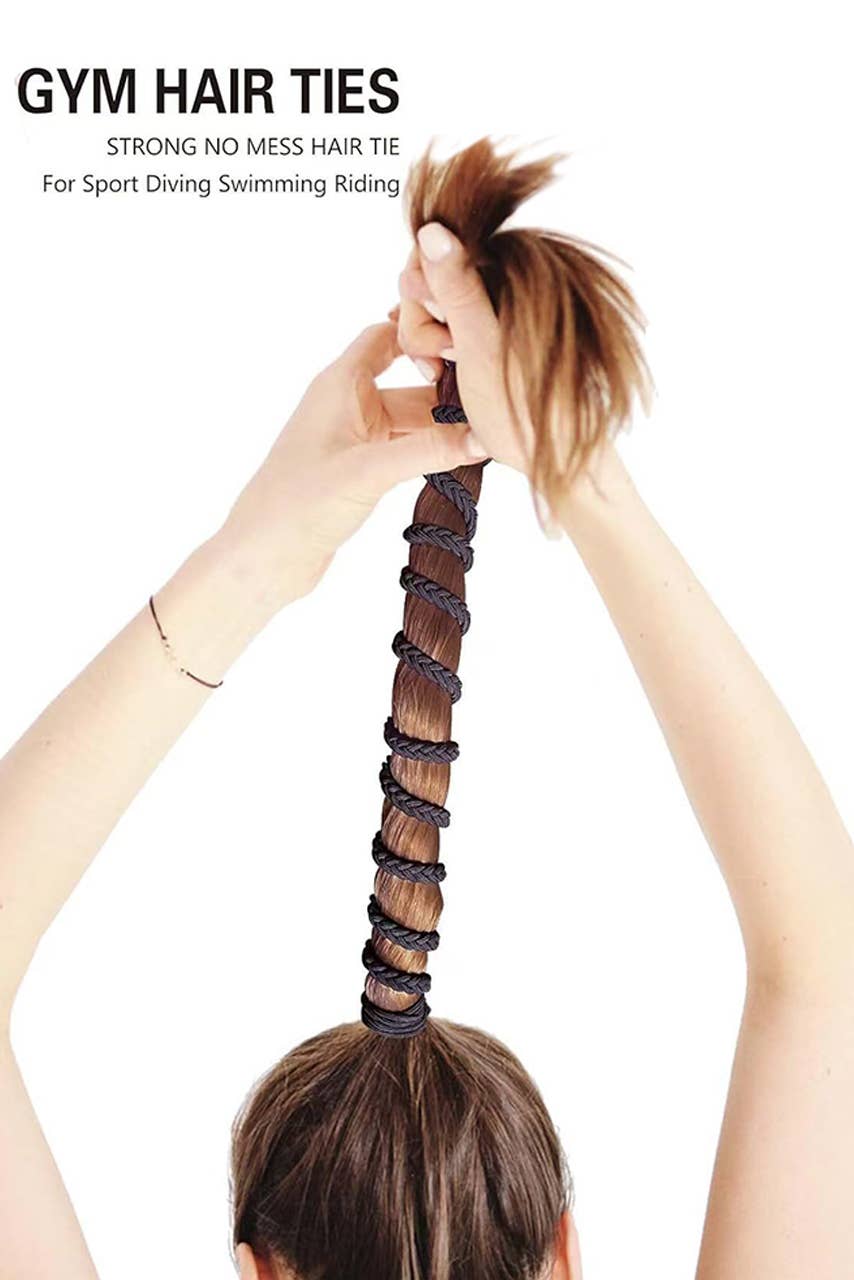 Active Braided Hair Wraps - Spiral Elastic Ponytail Tie: Dopamine Explosion