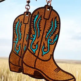 Turquoise Boot Earrings