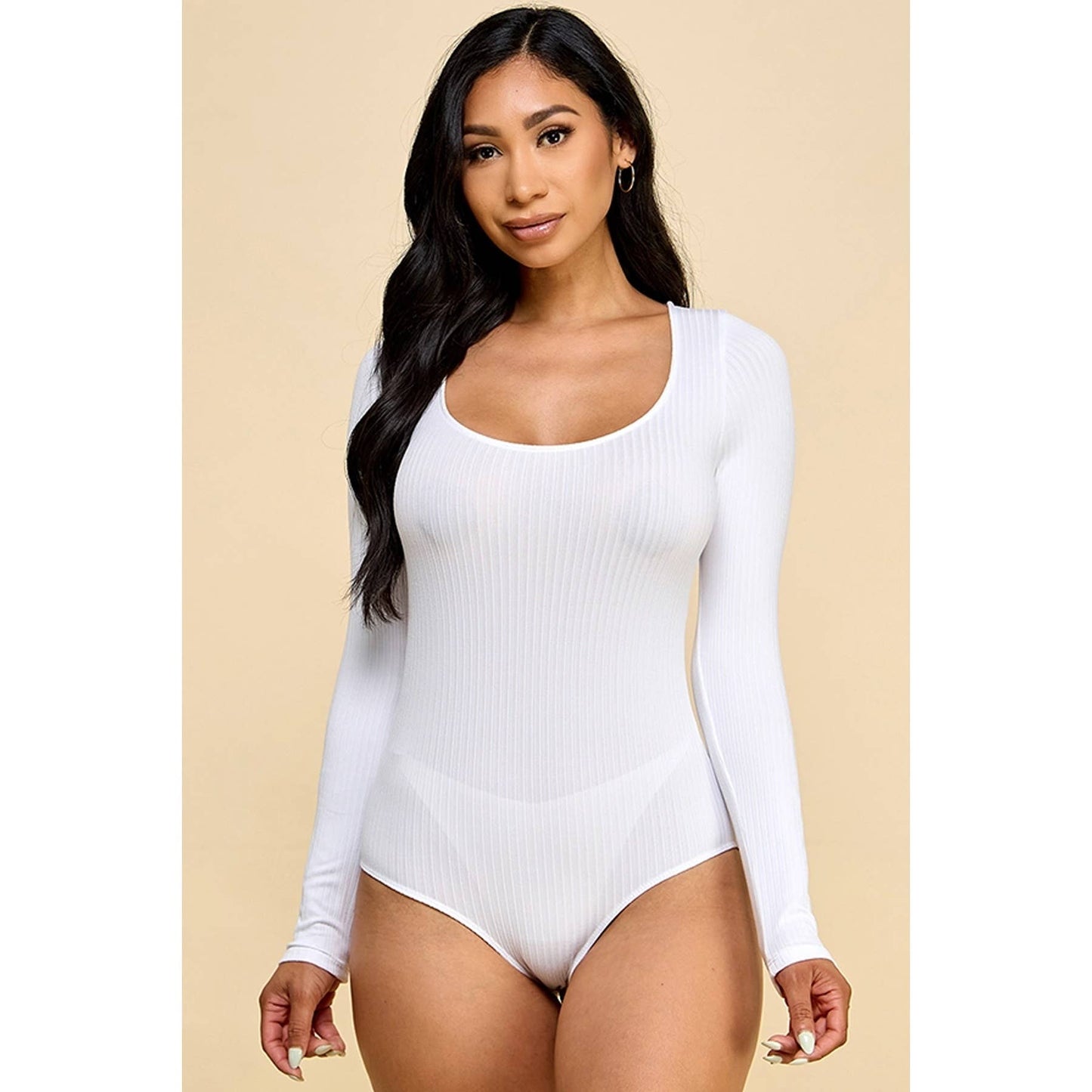 SCOOP NECK BODYSUIT: GREEN / M