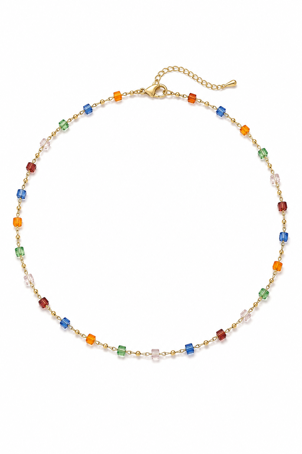 Dainty Rainbow Crystal Choker - Waterproof Beach Chain