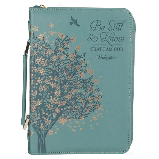 Bible Cover Fashion Teal Be Still Ps. 46:10: Large
