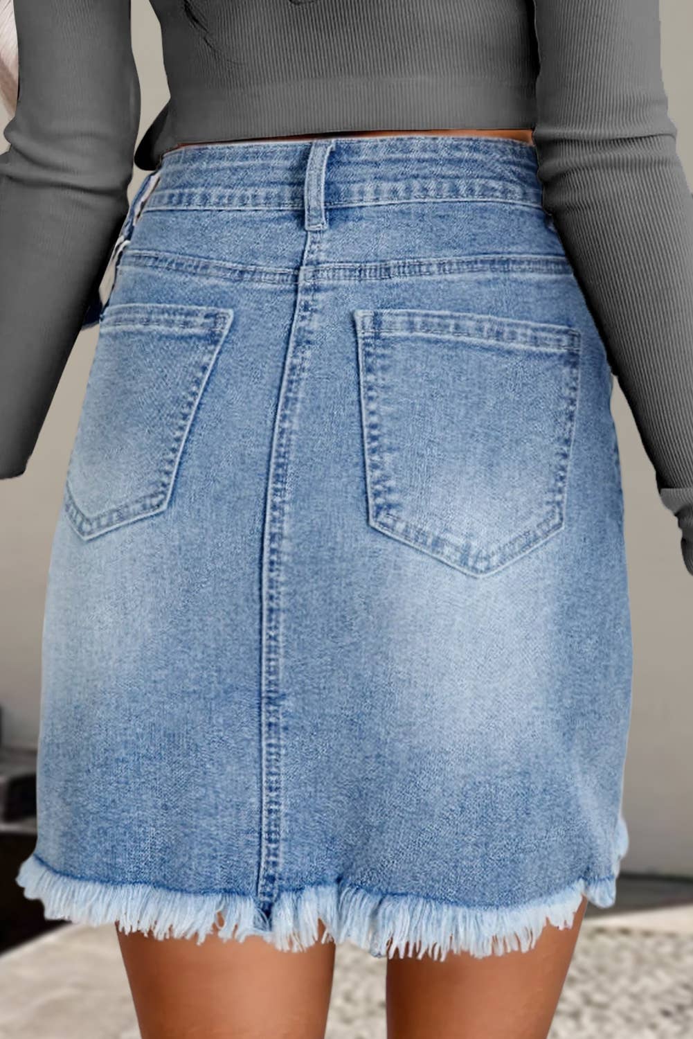 Heart Print Valentine's Distressed Denim Mini Skirt | S-XL: As shown / Missy / XL