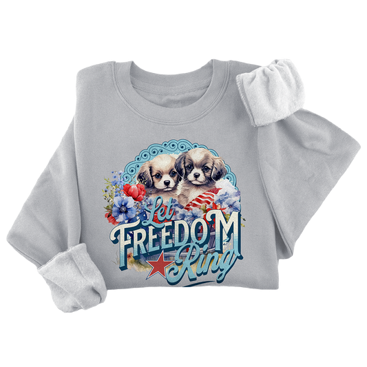 Let Freedom Ring Crewneck - 3451: Heather Grey / L