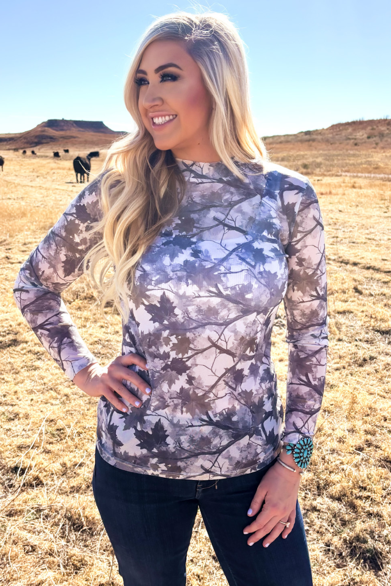 Silver Country Mesh Top: L