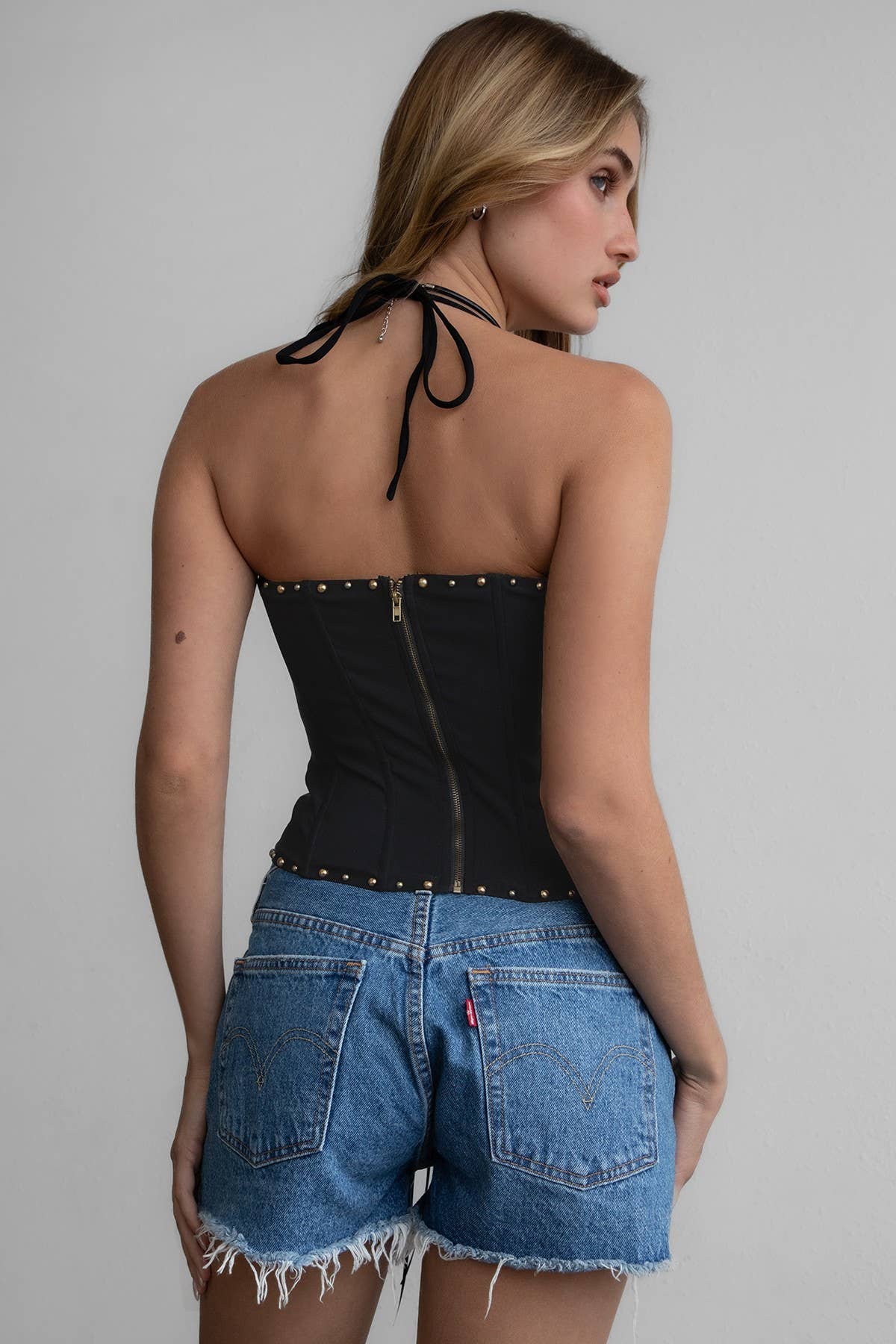 RAELYNN Embroidered Western Corset Top: Black / 3 SMALL 2 MEDIUM