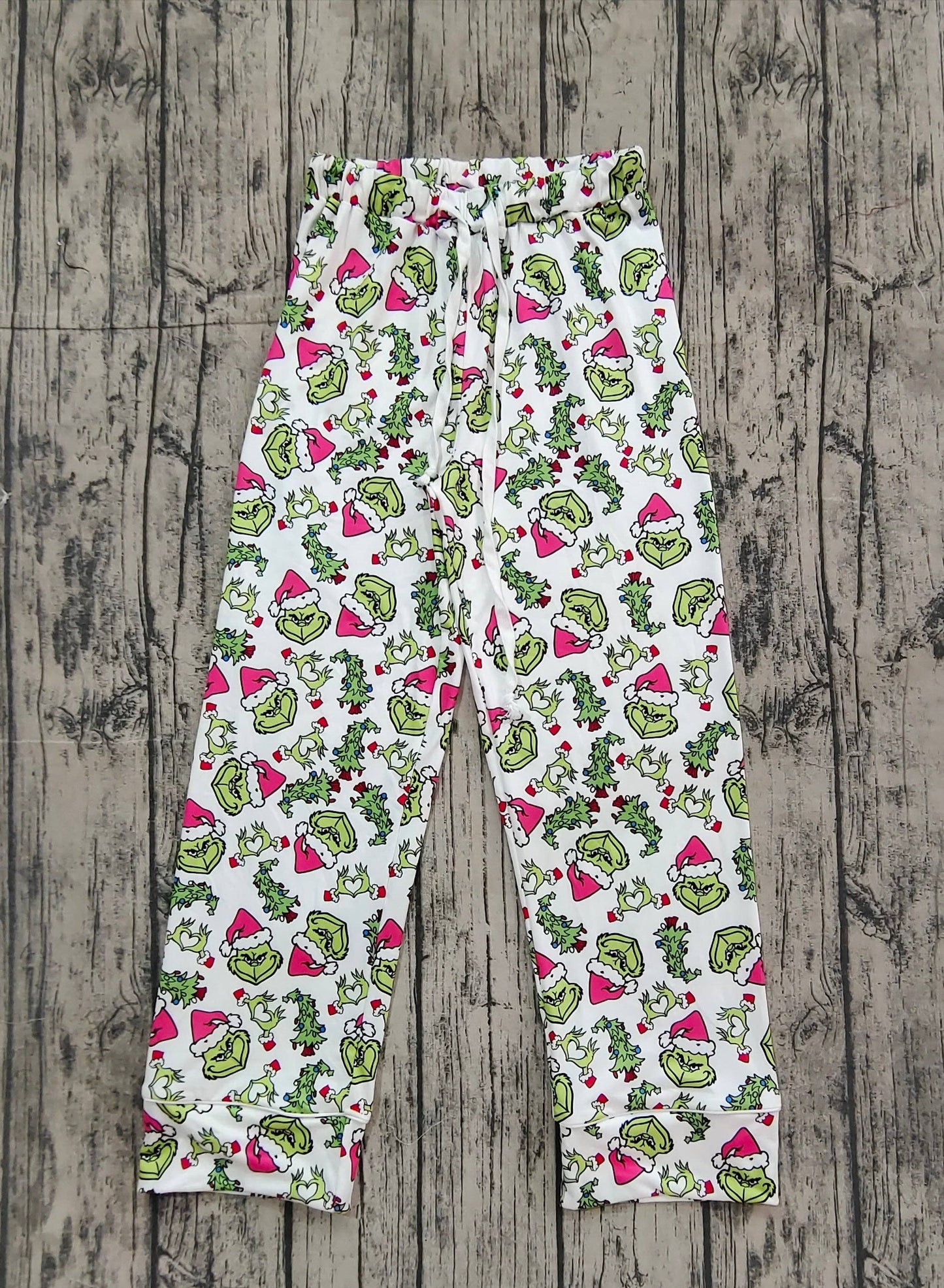 Adult Women Christmas Grinch Pajama Pants: L