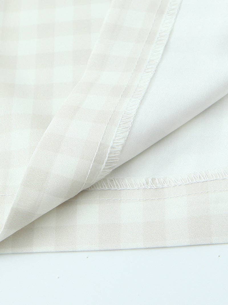 Gingham Side-Bow Pants: LIGHT PINK / L