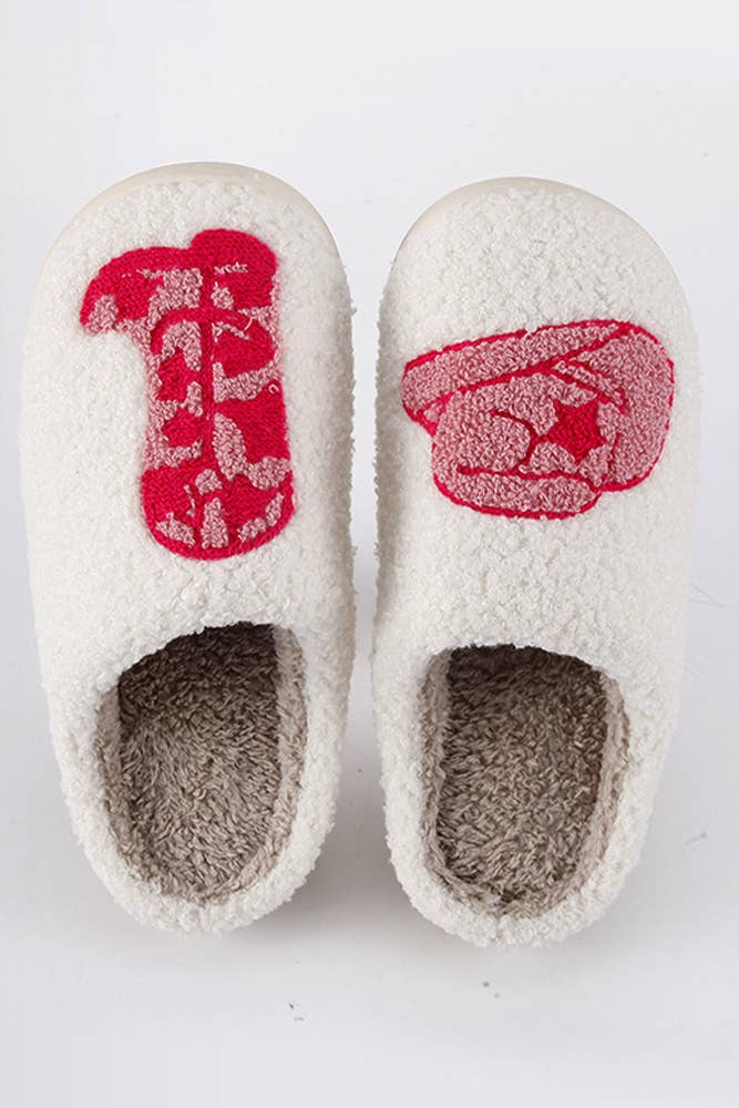 Hat and Boots Fluffy Slippers MMD008: White / 41-42