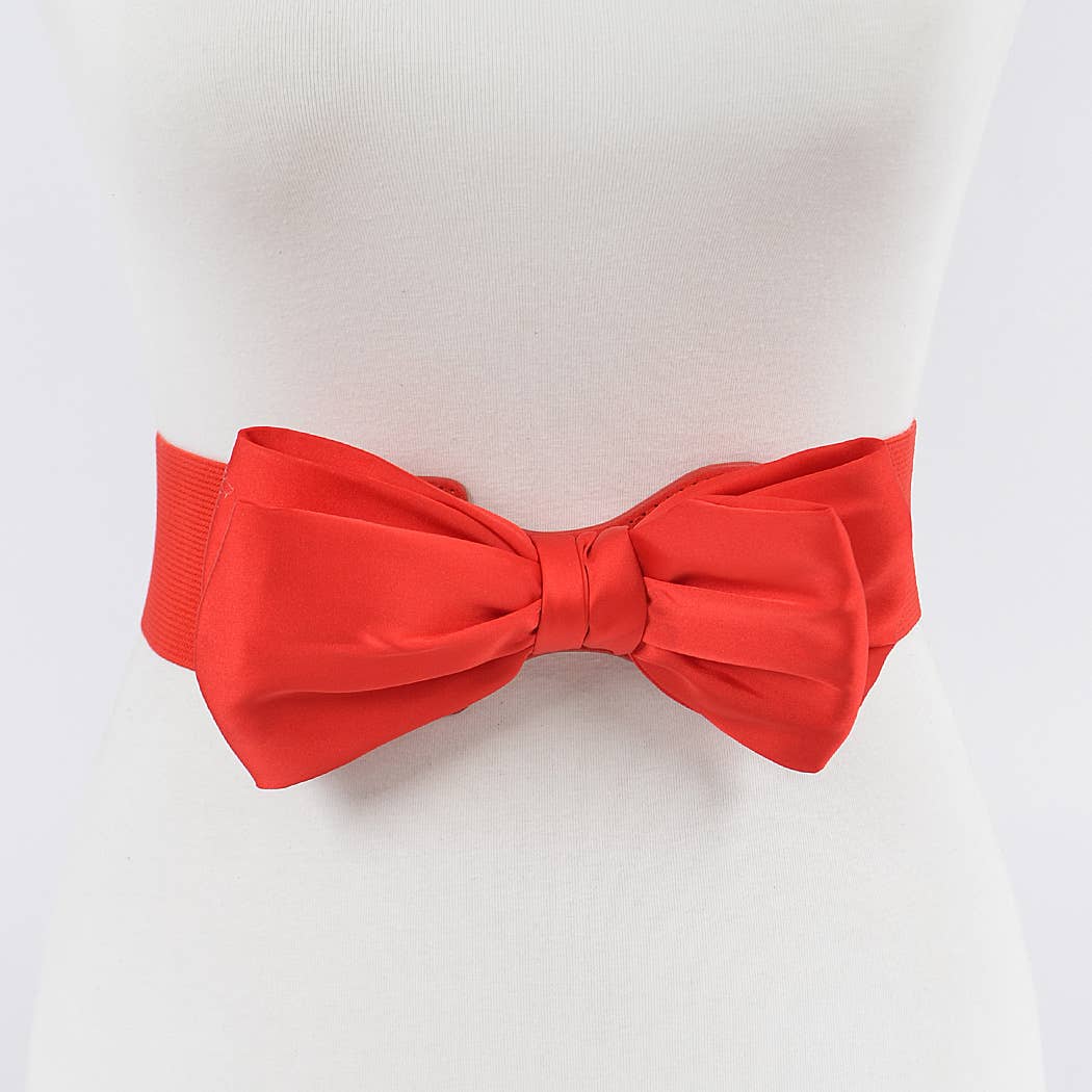 Elastic Ribbon Belt: Red