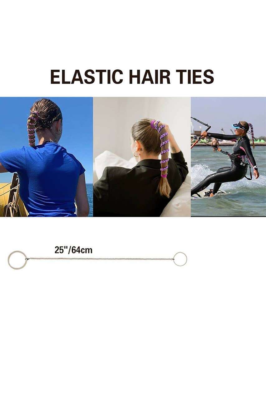 Active Braided Hair Wraps - Spiral Elastic Ponytail Tie: Dopamine Explosion