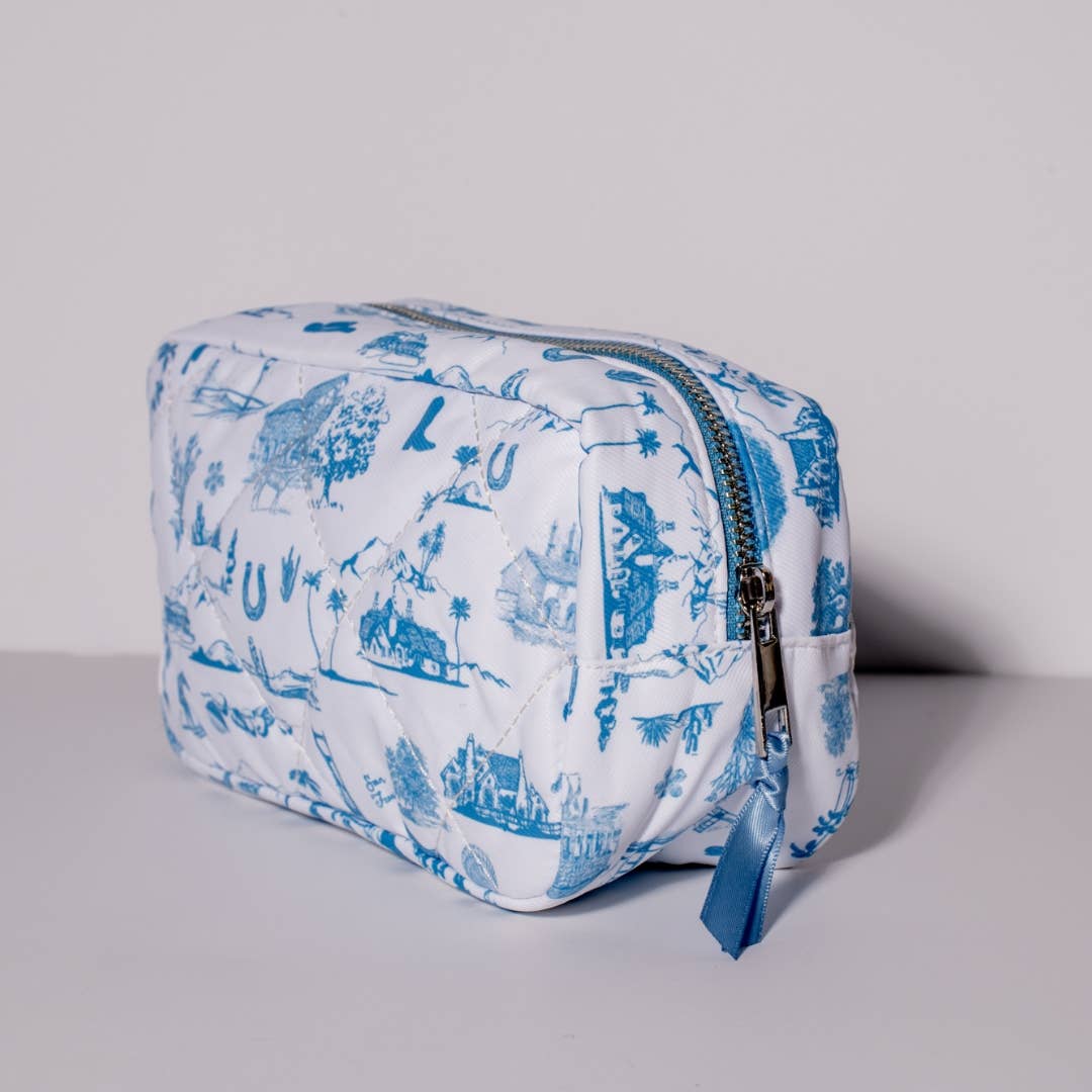 Western Toile Cosmetic Travel Bag