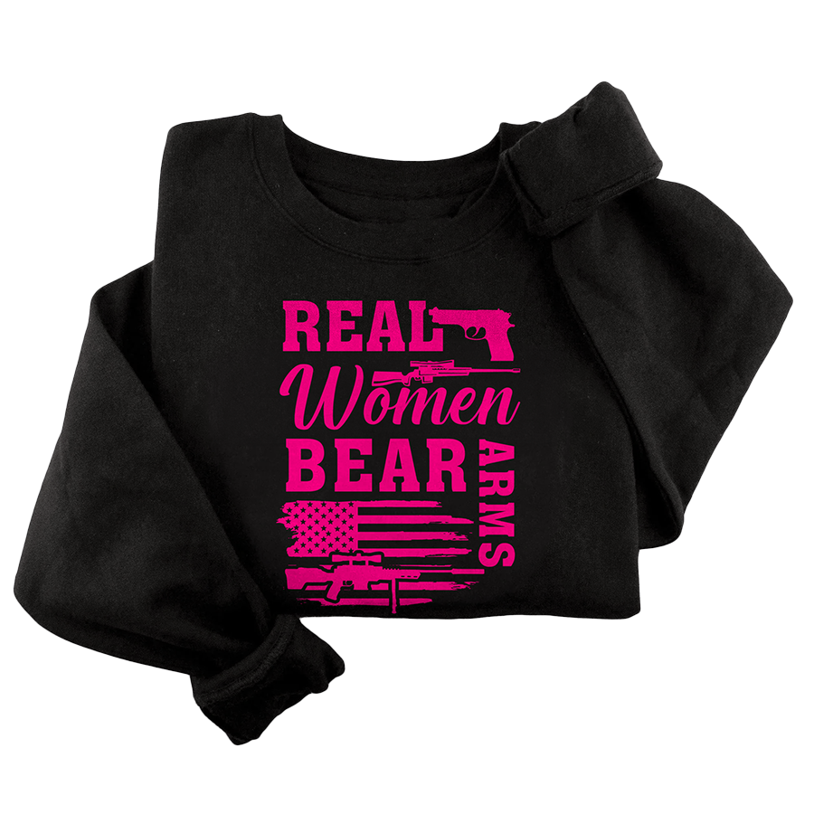 Real Women Bear Arms Crewneck - 3257: Black / 2X