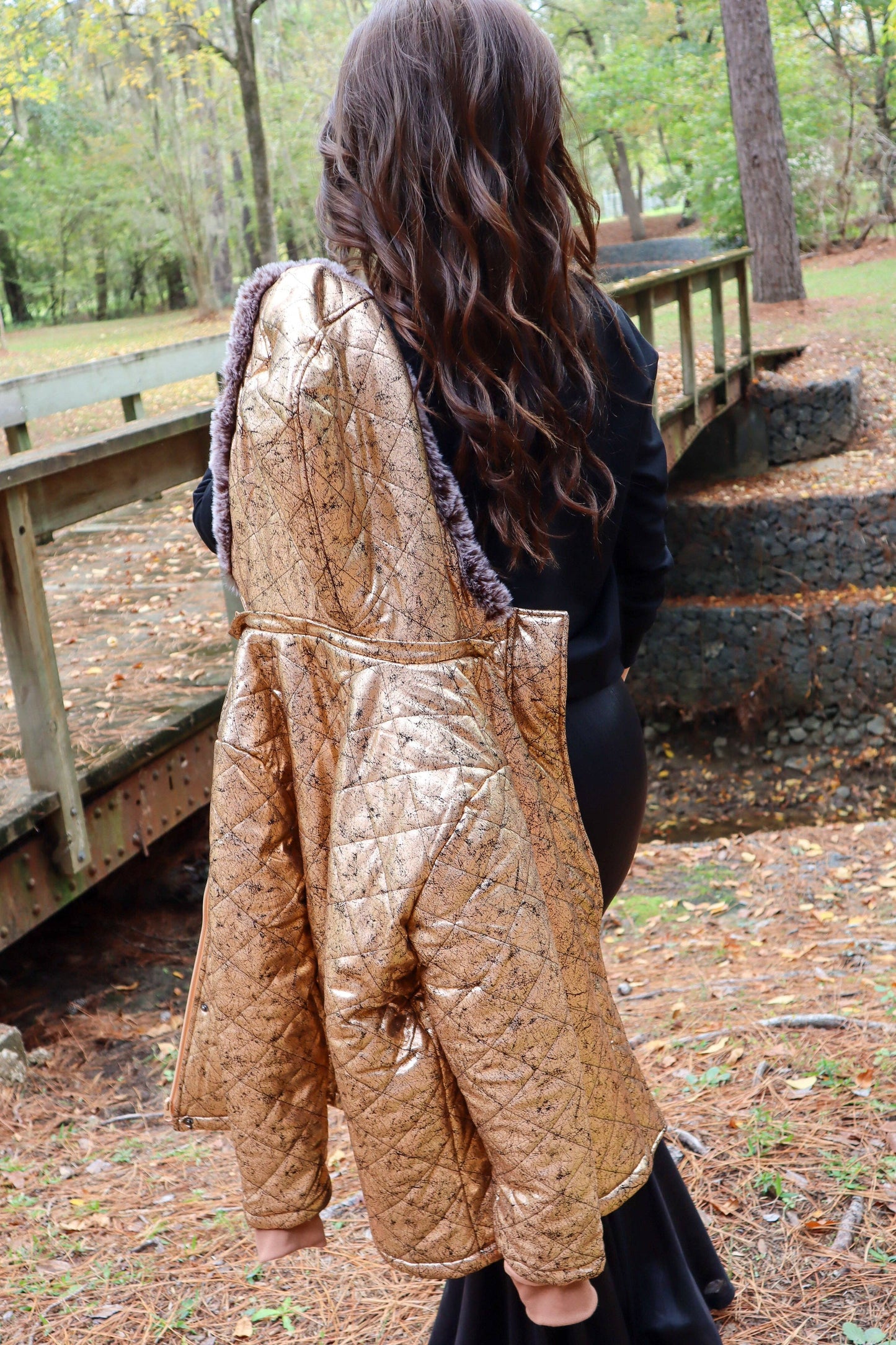 MK132 Carolina Fur Trimmed Quilted Jacket - Leopard: LEOPARD / S