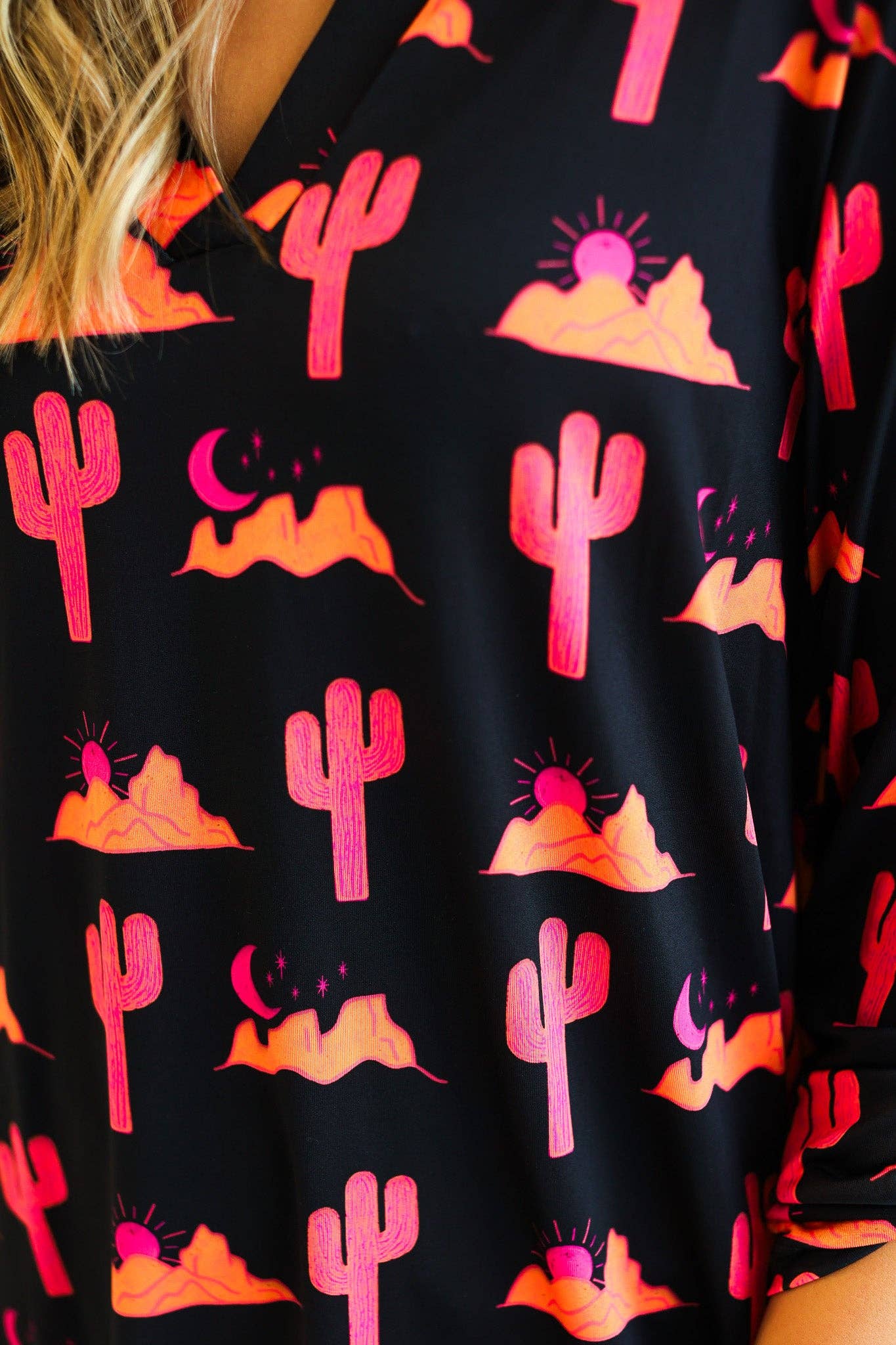 Gemma V-Neck Top, Desert Sunset: Multi / S