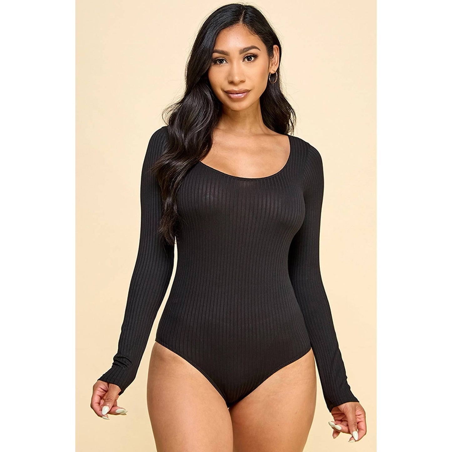 SCOOP NECK BODYSUIT: GREEN / M