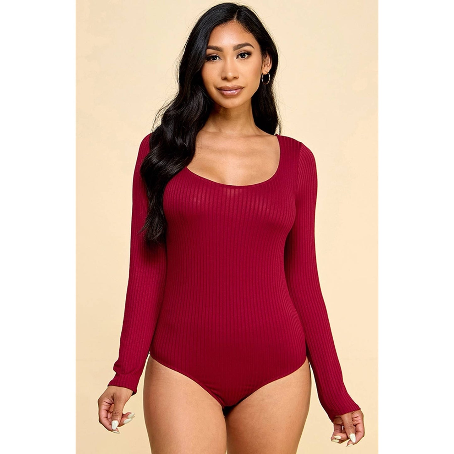 SCOOP NECK BODYSUIT: GREEN / M