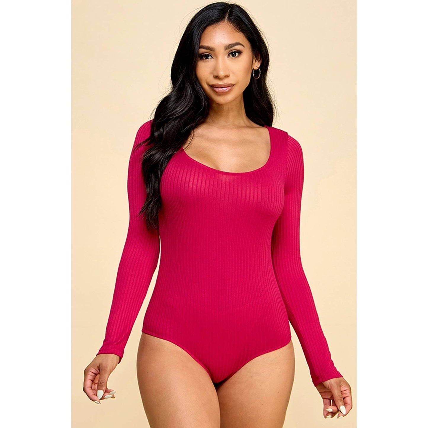 SCOOP NECK BODYSUIT: GREEN / M