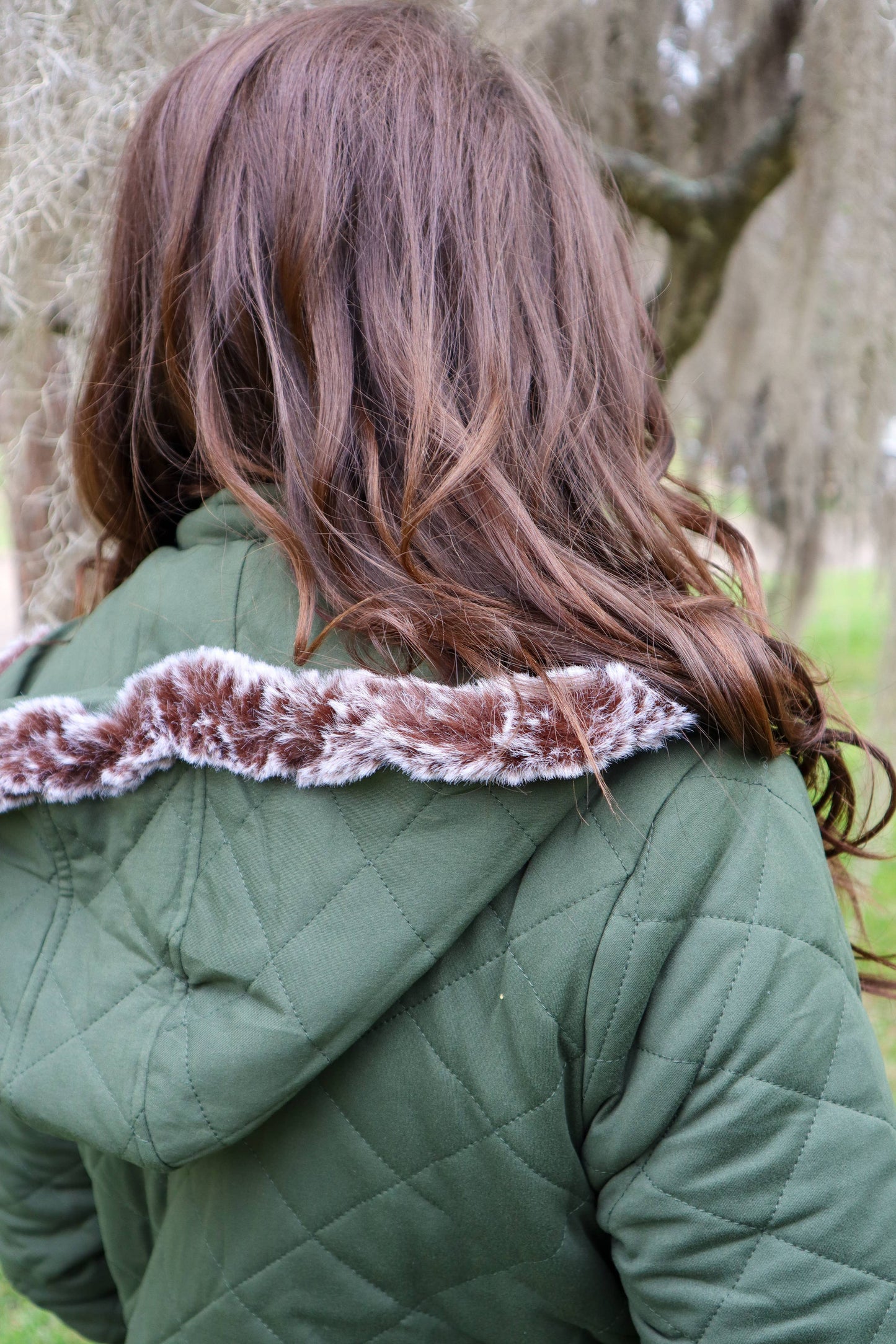 MK132 Carolina Fur Trimmed Quilted Jacket - Navy: NAVY / M