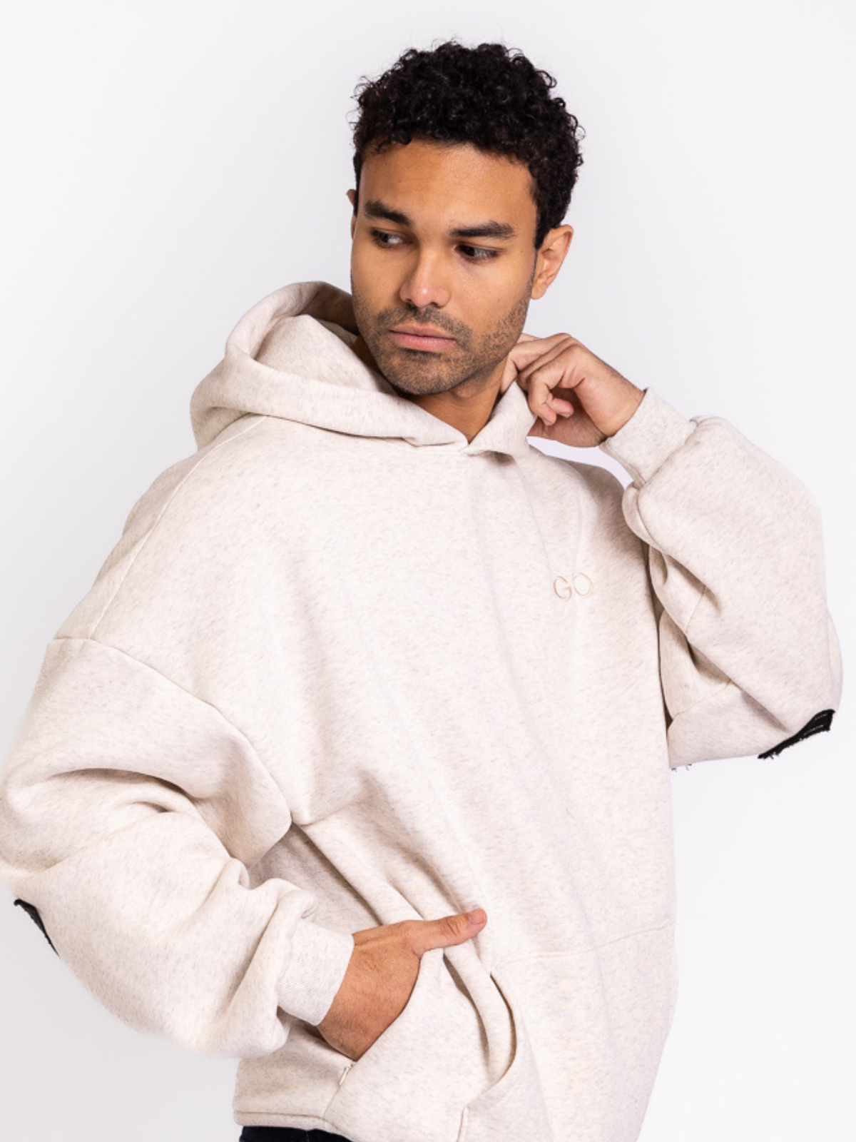 Kingdom Essential Patchwork Hoodie - Jesus Loves You Oatmeal Heather: Jesus Loves You - Oatmeal Heather / M