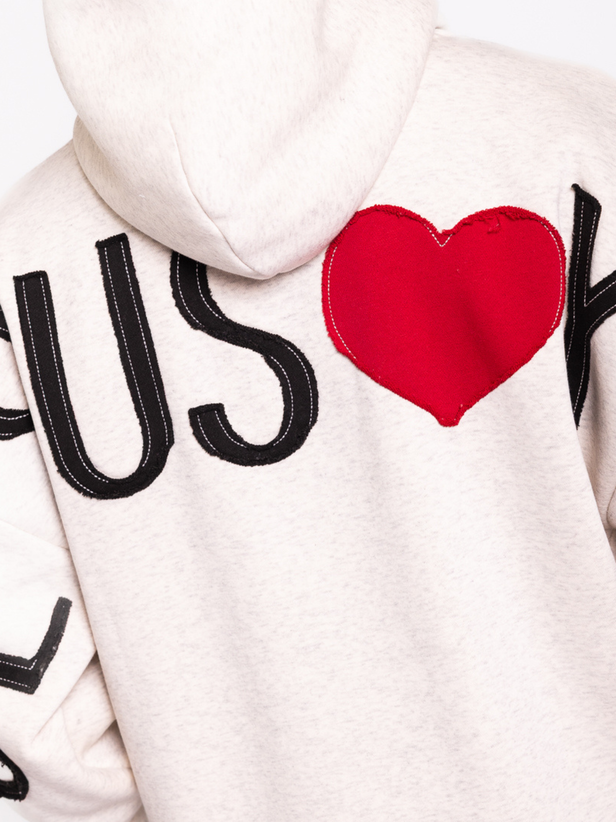 Kingdom Essential Patchwork Hoodie - Jesus Loves You Oatmeal Heather: Jesus Loves You - Oatmeal Heather / M