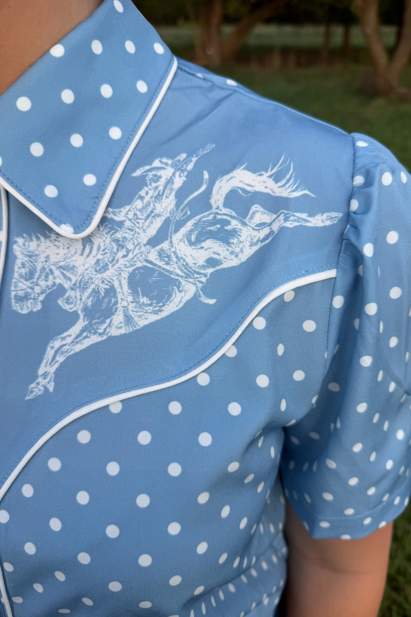 Blue Belle Button Up: M