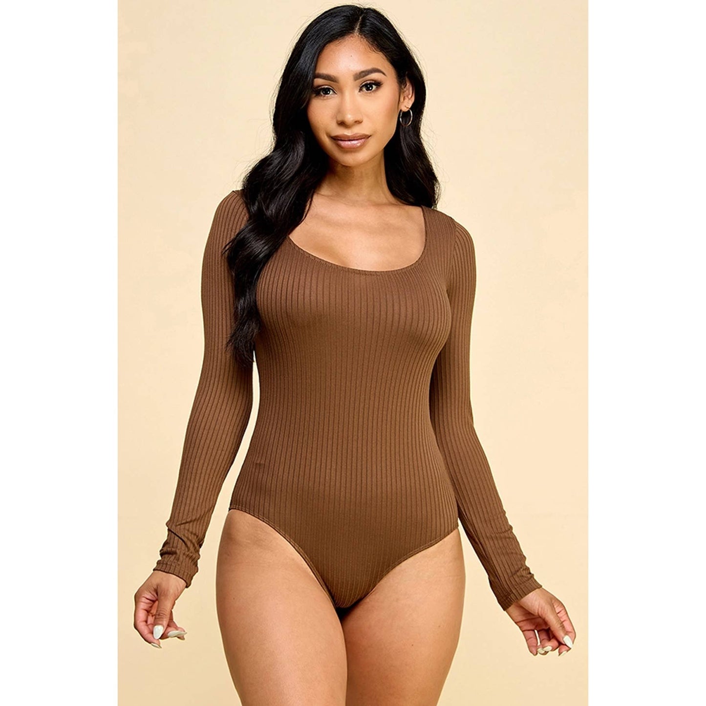 SCOOP NECK BODYSUIT: GREEN / M