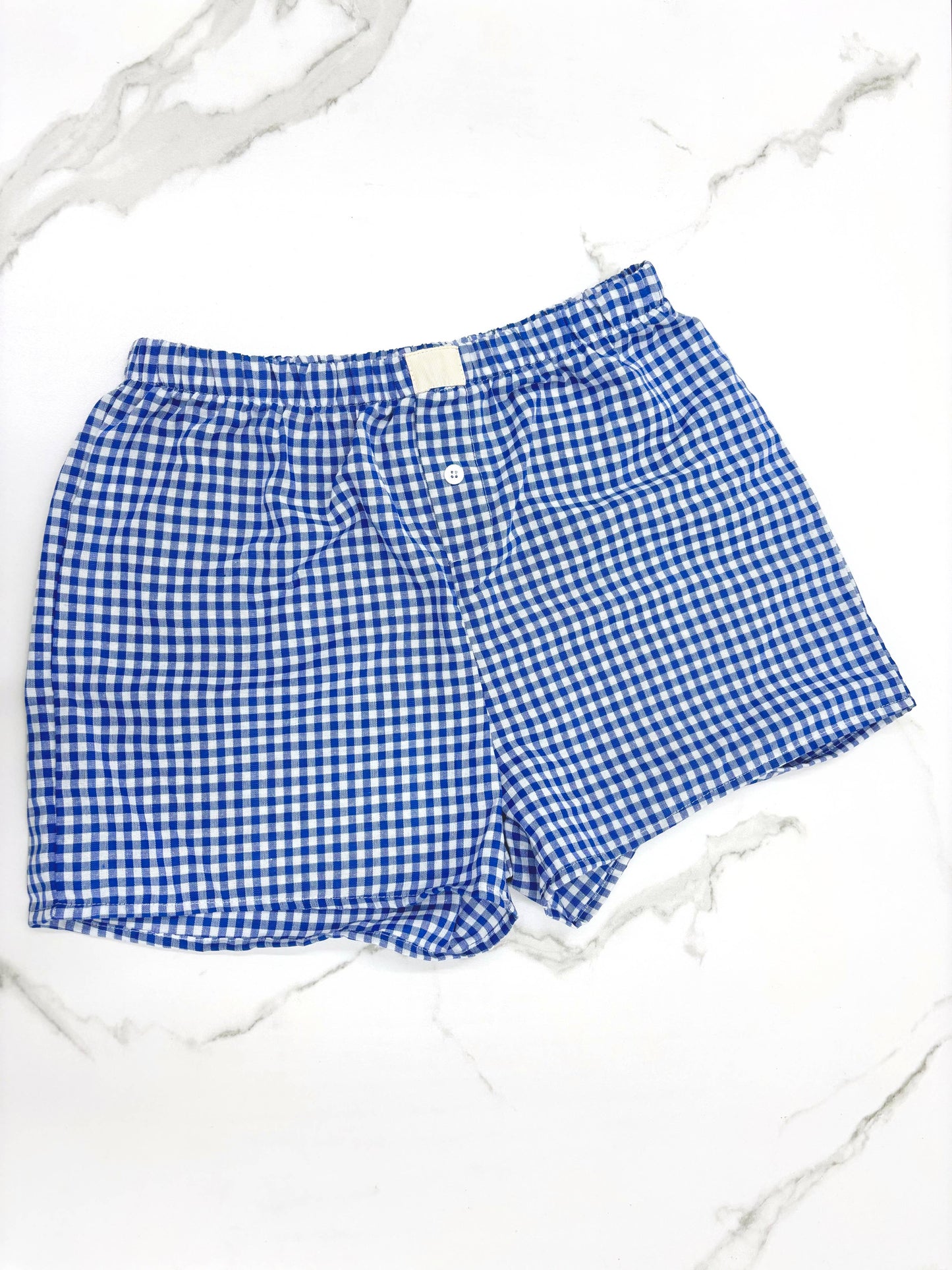 Gingham High-Rise Shorts: RED / M