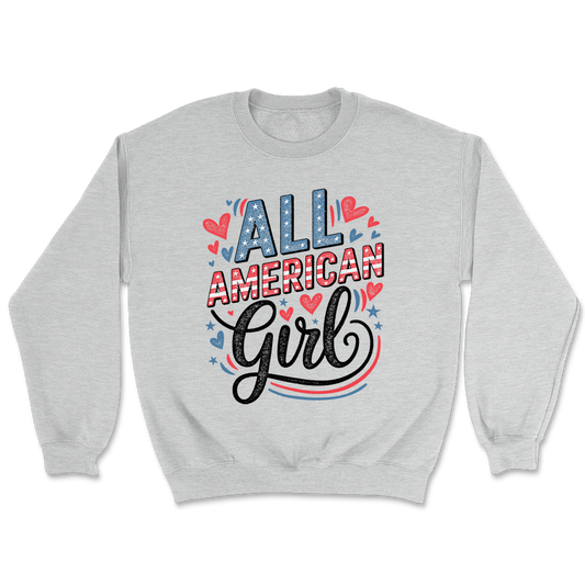 All American Girl Crewneck - 3493: Heather Grey / L