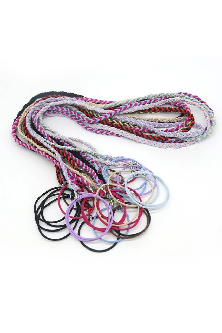 Active Braided Hair Wraps - Spiral Elastic Ponytail Tie: Dopamine Explosion