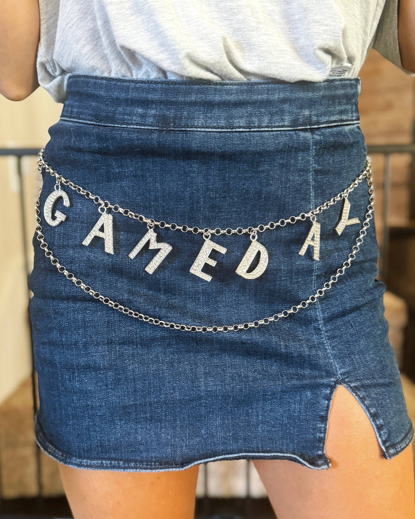 Rhinestone Chain Belt: COWBOYS